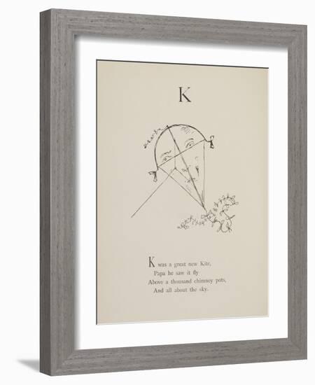 Kite Illustrations and Verses From Nonsense Alphabets Drawn and Written by Edward Lear.-Edward Lear-Framed Giclee Print