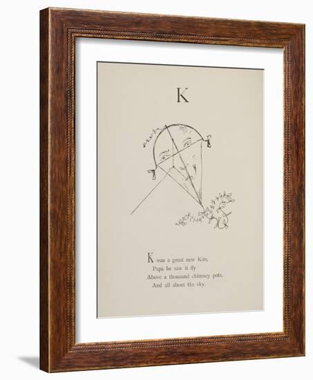 Kite Illustrations and Verses From Nonsense Alphabets Drawn and Written by Edward Lear.-Edward Lear-Framed Giclee Print