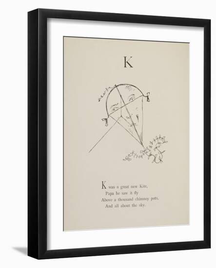 Kite Illustrations and Verses From Nonsense Alphabets Drawn and Written by Edward Lear.-Edward Lear-Framed Giclee Print