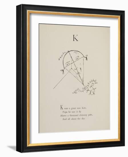 Kite Illustrations and Verses From Nonsense Alphabets Drawn and Written by Edward Lear.-Edward Lear-Framed Giclee Print