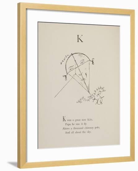 Kite Illustrations and Verses From Nonsense Alphabets Drawn and Written by Edward Lear.-Edward Lear-Framed Giclee Print