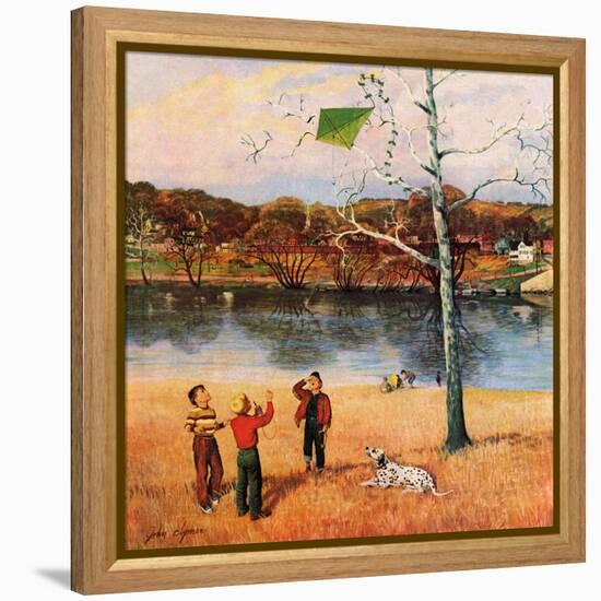 "Kite in the Tree", March 10, 1956-John Clymer-Framed Premier Image Canvas