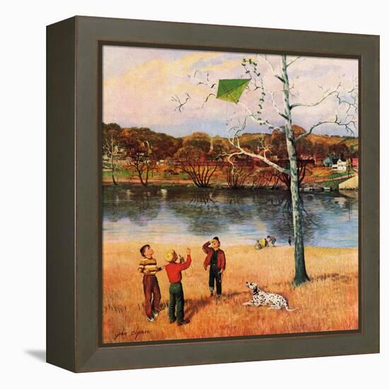 "Kite in the Tree", March 10, 1956-John Clymer-Framed Premier Image Canvas