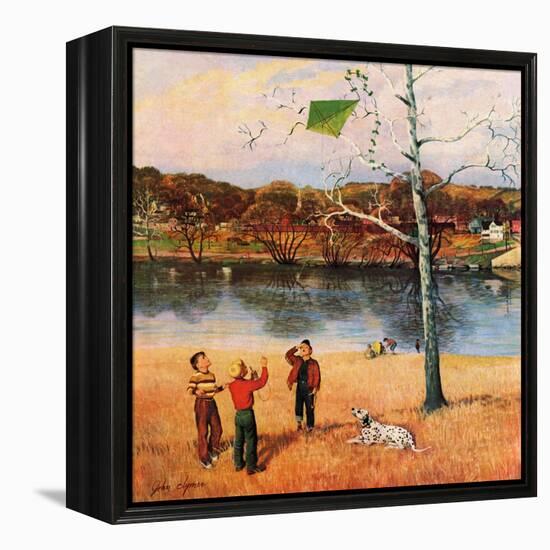"Kite in the Tree", March 10, 1956-John Clymer-Framed Premier Image Canvas