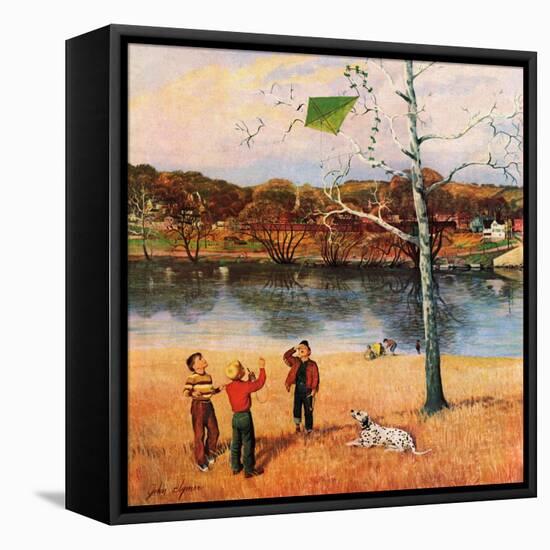 "Kite in the Tree", March 10, 1956-John Clymer-Framed Premier Image Canvas