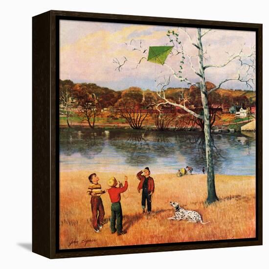 "Kite in the Tree", March 10, 1956-John Clymer-Framed Premier Image Canvas