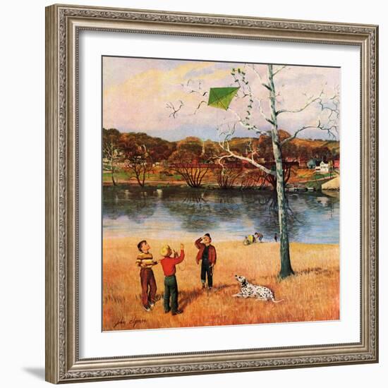 "Kite in the Tree", March 10, 1956-John Clymer-Framed Giclee Print