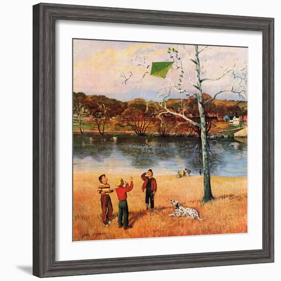 "Kite in the Tree", March 10, 1956-John Clymer-Framed Giclee Print