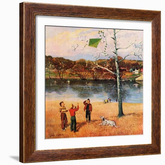 "Kite in the Tree", March 10, 1956-John Clymer-Framed Giclee Print