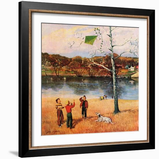 "Kite in the Tree", March 10, 1956-John Clymer-Framed Giclee Print