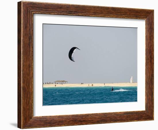 Kite Surfing at Santa Maria on the Island of Sal (Salt), Cape Verde Islands, Africa-R H Productions-Framed Photographic Print