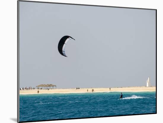 Kite Surfing at Santa Maria on the Island of Sal (Salt), Cape Verde Islands, Africa-R H Productions-Mounted Photographic Print