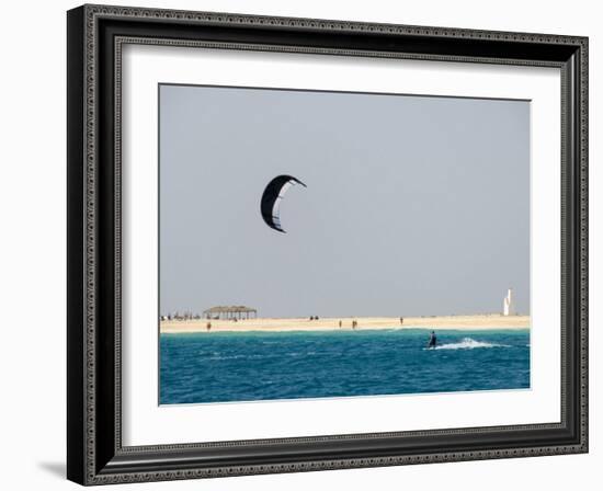 Kite Surfing at Santa Maria on the Island of Sal (Salt), Cape Verde Islands, Africa-R H Productions-Framed Photographic Print