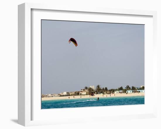 Kite Surfing at Santa Maria on the Island of Sal (Salt), Cape Verde Islands, Africa-R H Productions-Framed Photographic Print