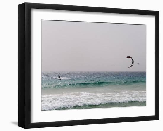 Kite Surfing at Santa Maria on the Island of Sal (Salt), Cape Verde Islands, Africa-R H Productions-Framed Photographic Print