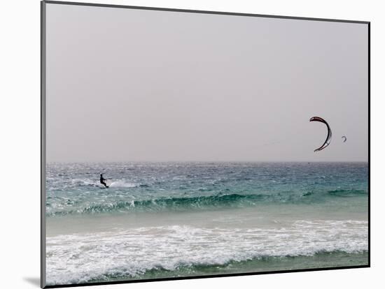 Kite Surfing at Santa Maria on the Island of Sal (Salt), Cape Verde Islands, Africa-R H Productions-Mounted Photographic Print