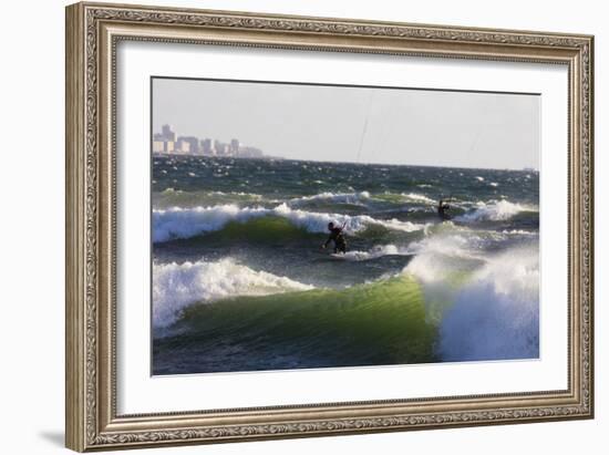 Kite surfing, Cape Town, Western Cape, South Africa, Africa-Christian Kober-Framed Photographic Print