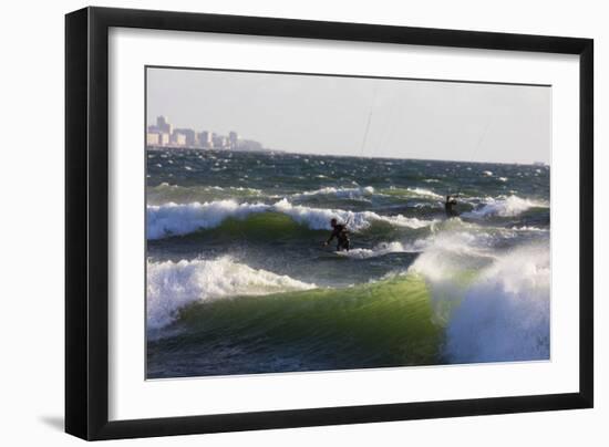 Kite surfing, Cape Town, Western Cape, South Africa, Africa-Christian Kober-Framed Photographic Print