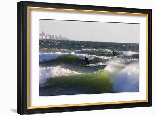 Kite surfing, Cape Town, Western Cape, South Africa, Africa-Christian Kober-Framed Photographic Print