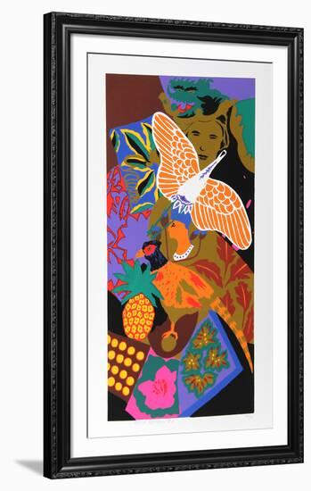 Kite-Hunt Slonem-Framed Serigraph