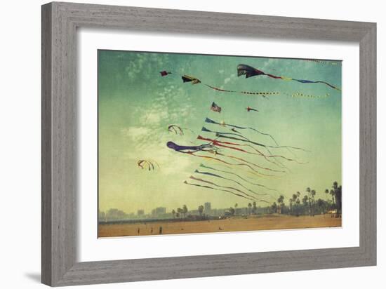 Kites and Beach-Lantern Press-Framed Art Print