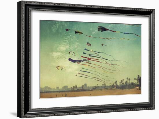 Kites and Beach-Lantern Press-Framed Art Print