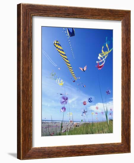 Kites on the Beach, Long Beach, Washington, USA-Merrill Images-Framed Photographic Print