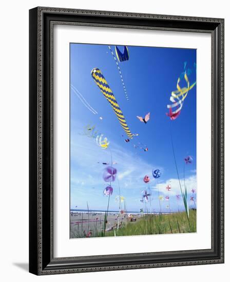 Kites on the Beach, Long Beach, Washington, USA-Merrill Images-Framed Photographic Print