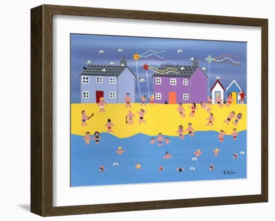 Kites on the Beach-Gordon Barker-Framed Giclee Print