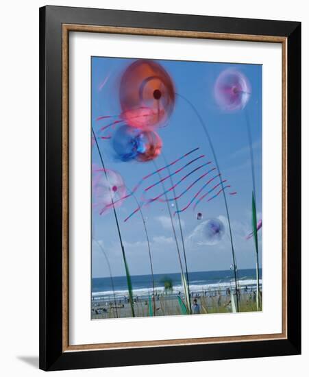 Kites Spinning, Washington State Kite Festival, Long Beach, Washington, USA-Merrill Images-Framed Photographic Print