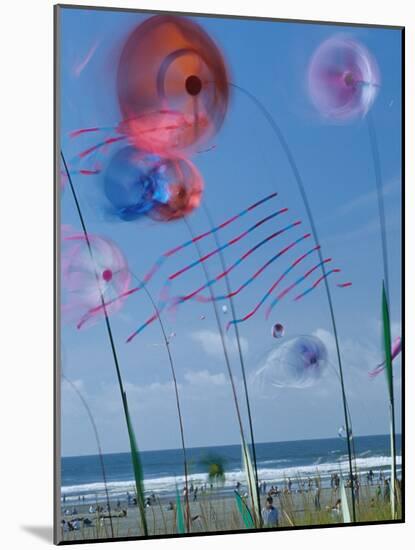 Kites Spinning, Washington State Kite Festival, Long Beach, Washington, USA-Merrill Images-Mounted Photographic Print