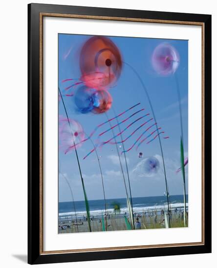 Kites Spinning, Washington State Kite Festival, Long Beach, Washington, USA-Merrill Images-Framed Photographic Print