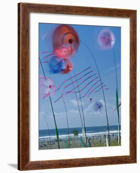 Kites Spinning, Washington State Kite Festival, Long Beach, Washington, USA-Merrill Images-Framed Photographic Print
