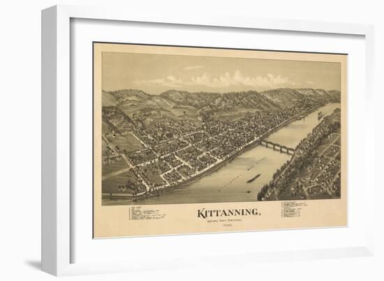 Kittanning, Pennsylvania - Panoramic Map-Lantern Press-Framed Art Print