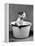 Kitten Emerging from Pot of Milk after Falling into It-Nina Leen-Framed Premier Image Canvas