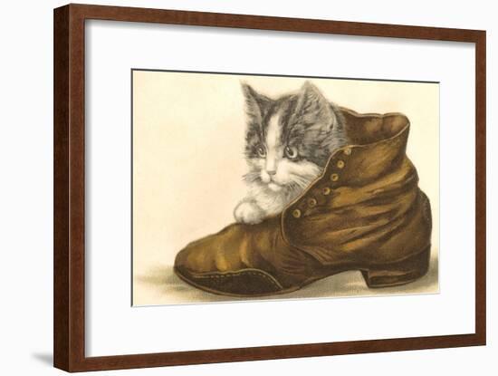 Kitten in Shoe-null-Framed Art Print