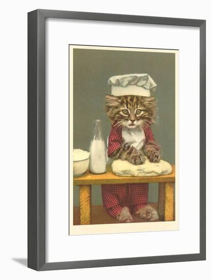 Kitten Making Bread-null-Framed Art Print