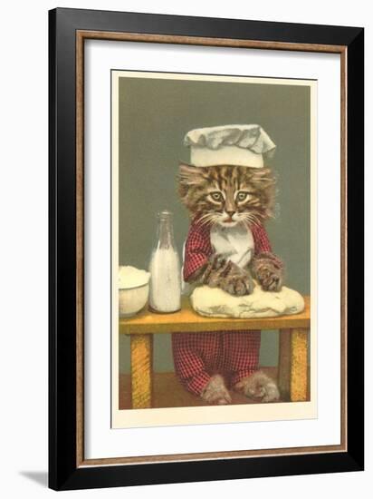 Kitten Making Bread-null-Framed Art Print