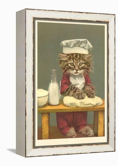 Kitten Making Bread-null-Framed Stretched Canvas