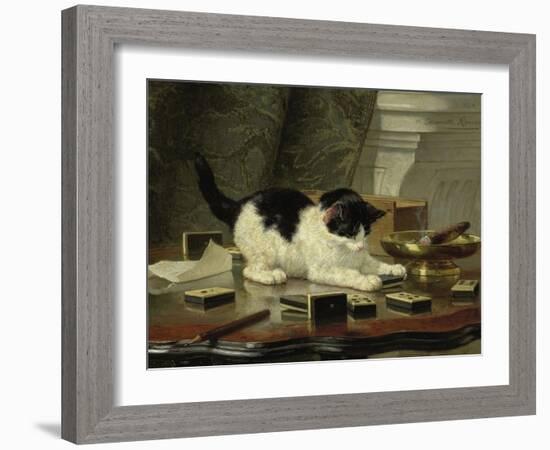 Kitten's Game, Ca 1860-1870-Henriëtte Ronner-Knip-Framed Giclee Print