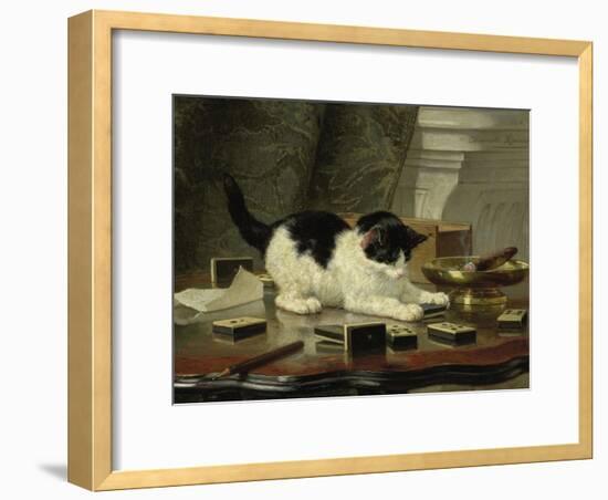 Kitten's Game, Ca 1860-1870-Henriëtte Ronner-Knip-Framed Giclee Print