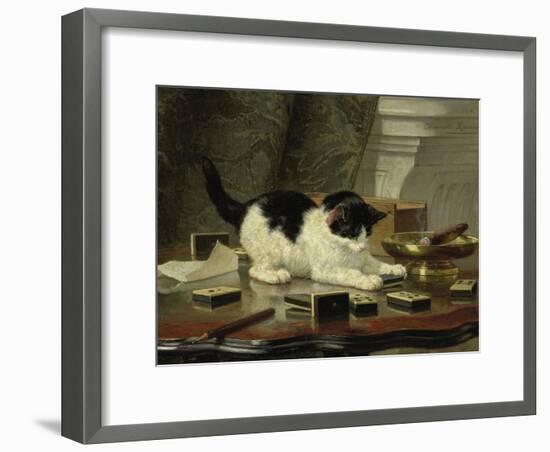 Kitten's Game, Ca 1860-1870-Henriëtte Ronner-Knip-Framed Giclee Print