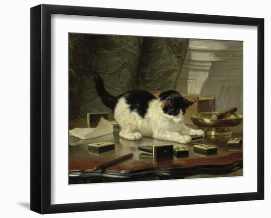 Kitten's Game, Ca 1860-1870-Henriëtte Ronner-Knip-Framed Giclee Print