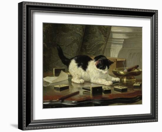 Kitten's Game, Ca 1860-1870-Henriëtte Ronner-Knip-Framed Giclee Print