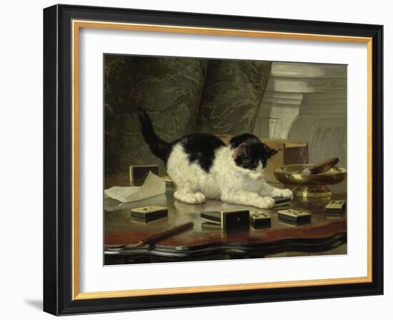 Kitten's Game, Ca 1860-1870-Henriëtte Ronner-Knip-Framed Giclee Print
