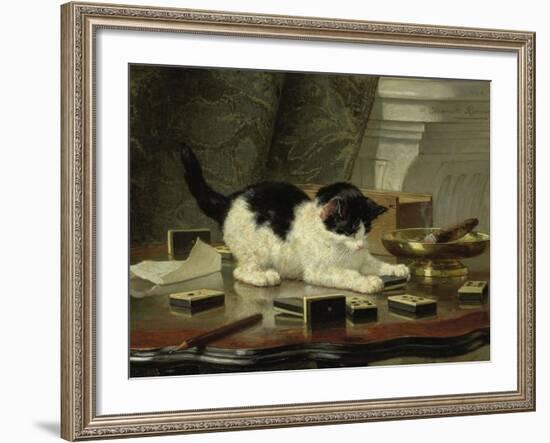 Kitten's Game, Ca 1860-1870-Henriëtte Ronner-Knip-Framed Giclee Print