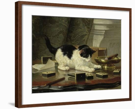 Kitten's Game, Ca 1860-1870-Henriëtte Ronner-Knip-Framed Giclee Print
