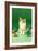 Kitten with Christmas Bulbs, Retro-null-Framed Art Print