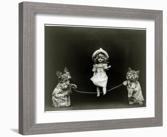 Kittens and a Doll Skipping, 1891-null-Framed Giclee Print