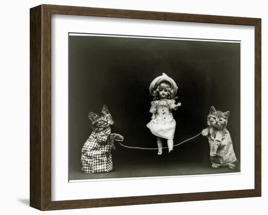 Kittens and a Doll Skipping, 1891-null-Framed Giclee Print